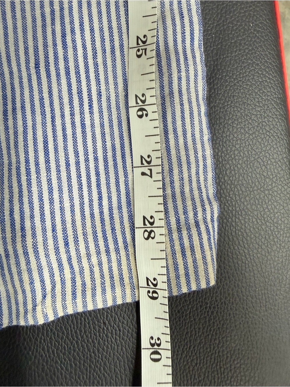 Chelsea & Theodore Blue and White Pinstripe Wide-Leg Pants - Picture 7 of 8